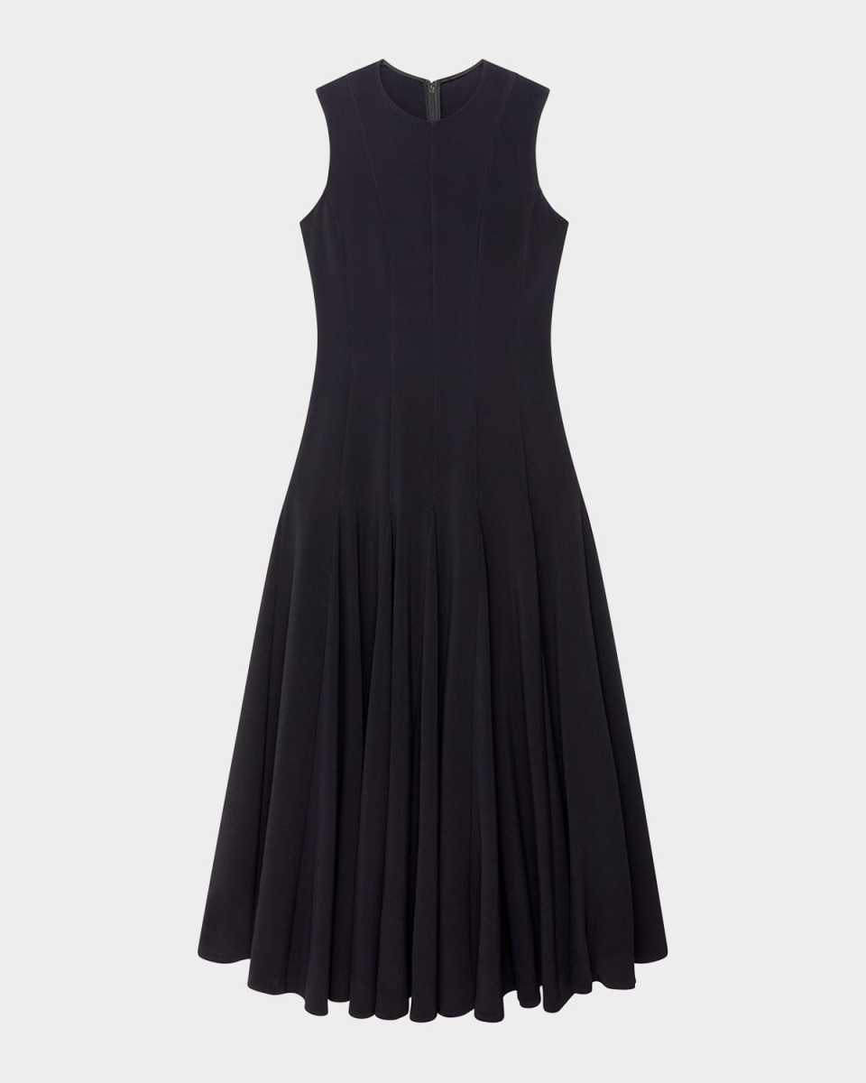 Paneled Drop-Waist Flare Maxi Dress